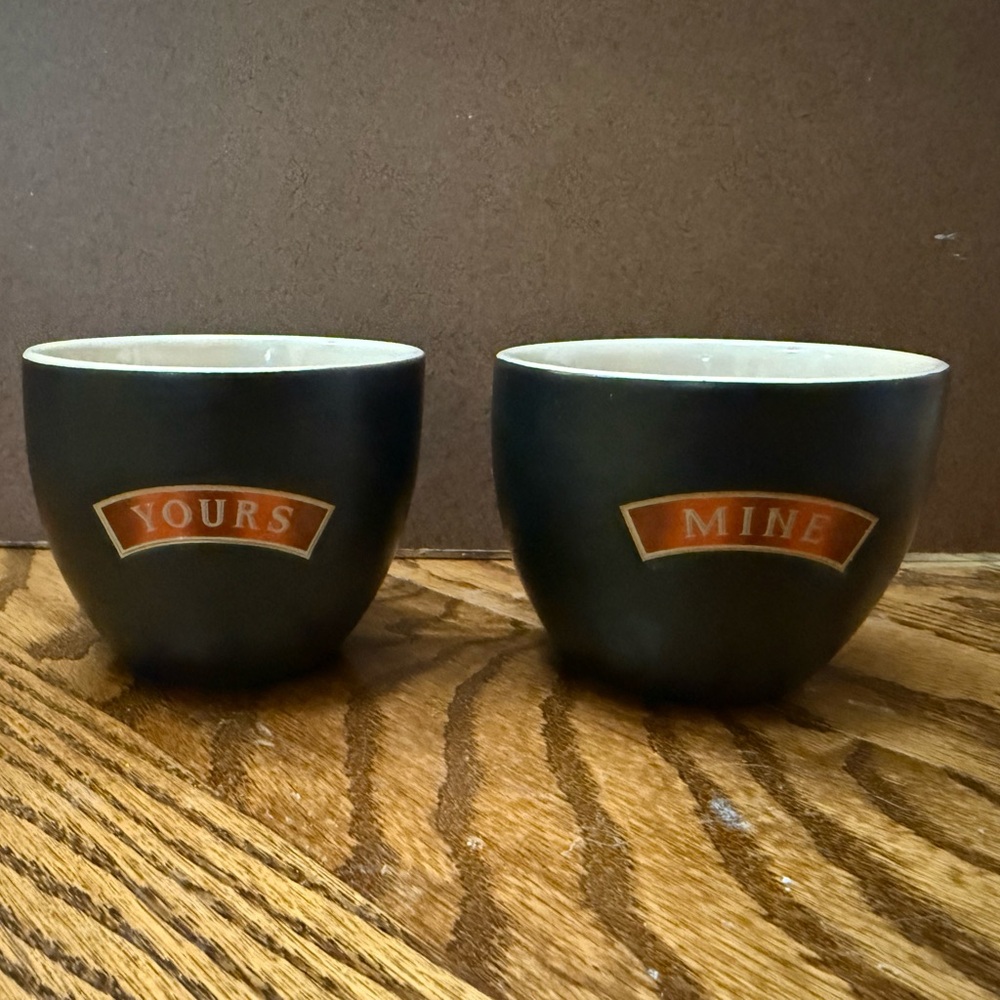 Set of 2 Baileys Irish Cream “Mine & Yours” collectible ceramic cups or mugs